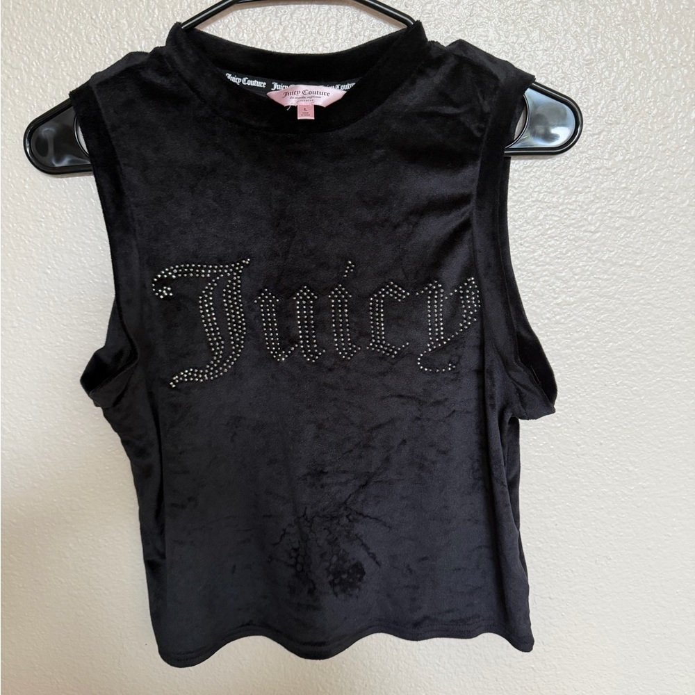 ❌Sold❌ Juicy Couture Rhinestone Logo Tank Top Black Size Large Y2K